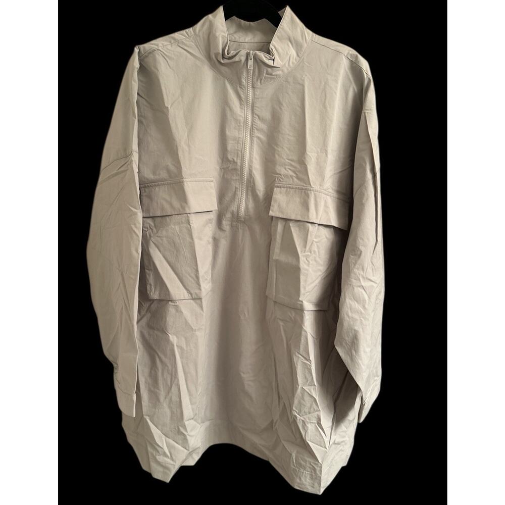 The Drop Women's Anabel Relaxed Nylon Jacket‎ Pullover Gray Size 2X Oversized